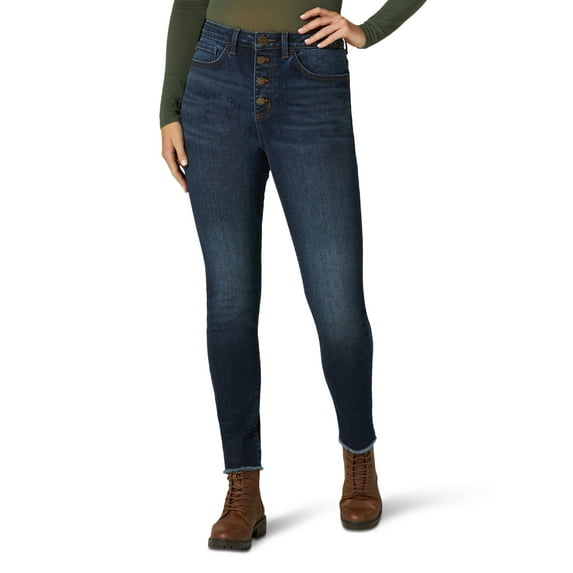Lee Women's Heritage High Rise Button Fly Skinny Ankle Jean
