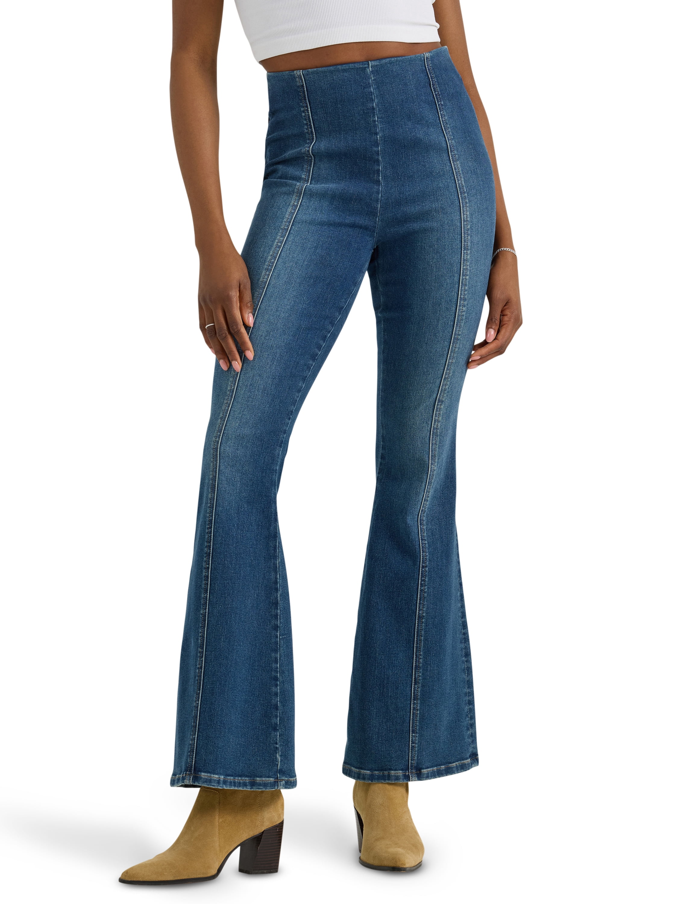 Lee Women s and Women s Plus Heritage High Rise Pull On Flare Jean Sizes XS 4X Walmart