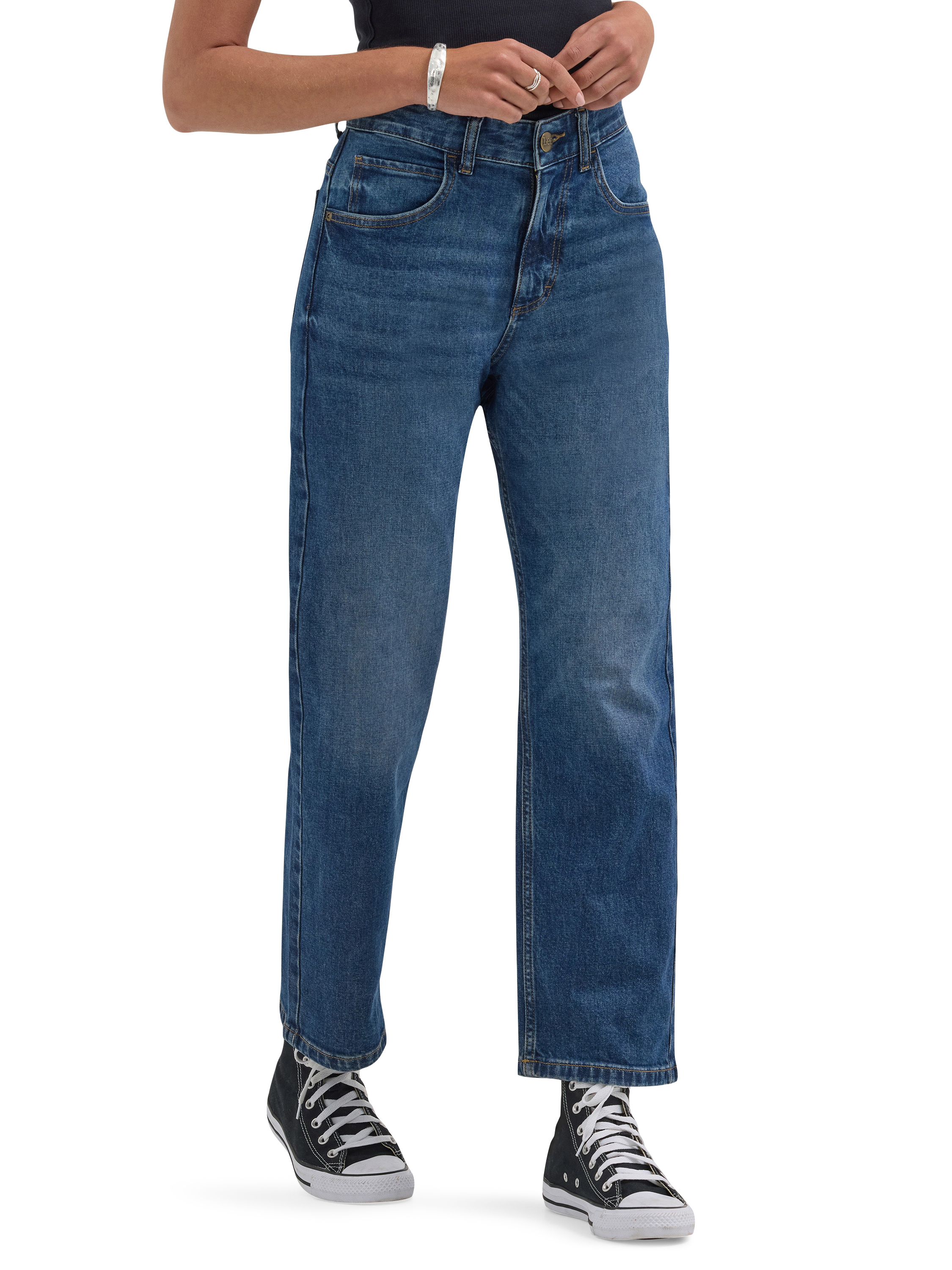 riders by lee indigo women's fringe cuff boyfriend jean