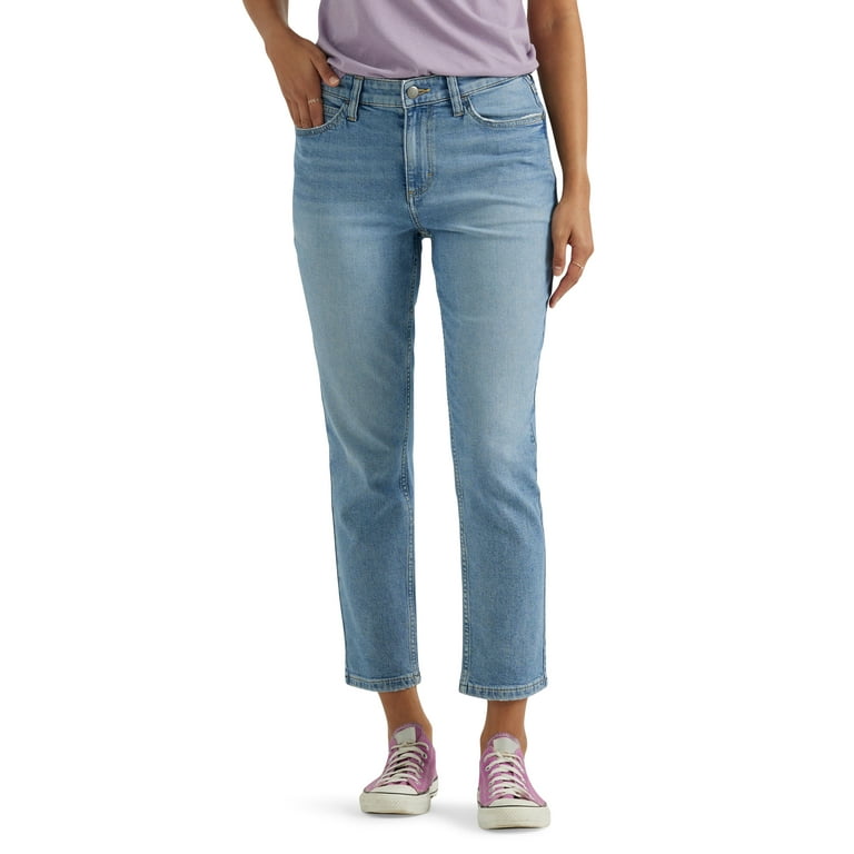 Lee Women s Heritage Mid Rise Slim Straight Jean Walmart