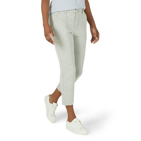 Lee Women's High Rise Straight Leg Cropped Knit Pants