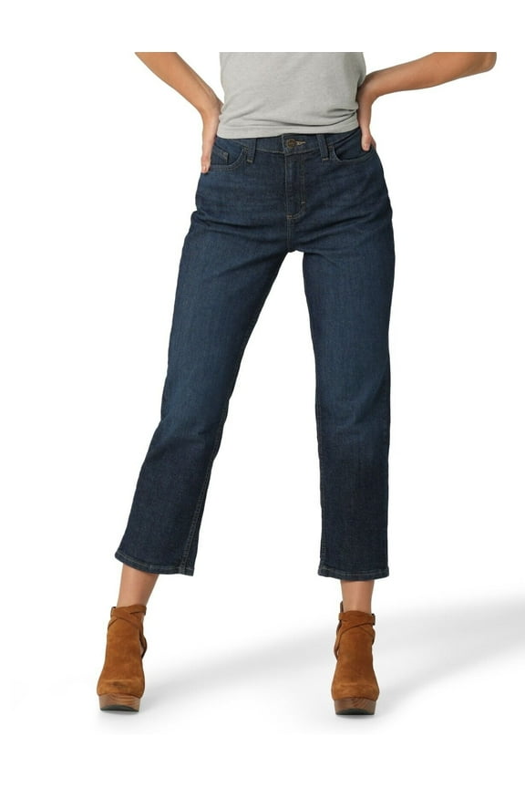 Women's High Rise Vintage Straight Leg Jean Inner Strength Denim Comfort New