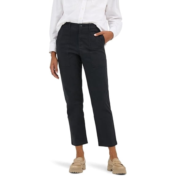 Lee Women's Legendary 26" Utility Crop Pant, Union-All Black, 8