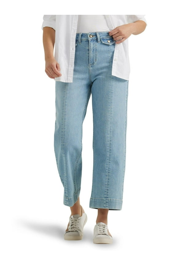 Women's Legendary Wide Leg Seamed Crop Capri Jean, Eternal Fade