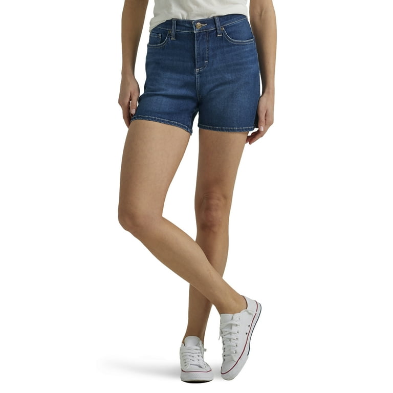 Lee Women s Mid Rise 5 Regular Fit Short with High Stretch Fabric Walmart