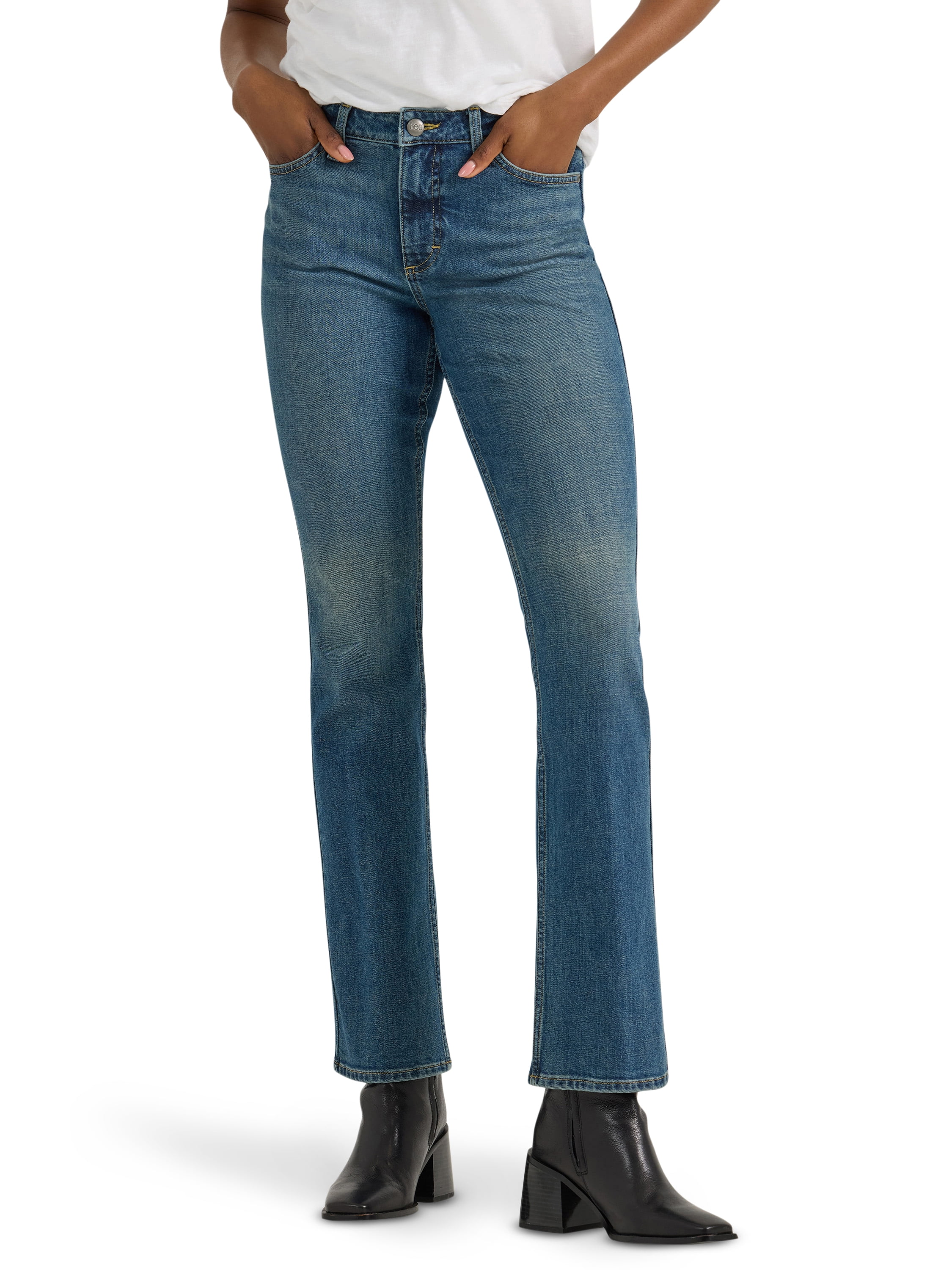 Lee Women's Midrise Bootcut Jean, Available in Regular, Short, Long Inseams, Sizes 2-22
