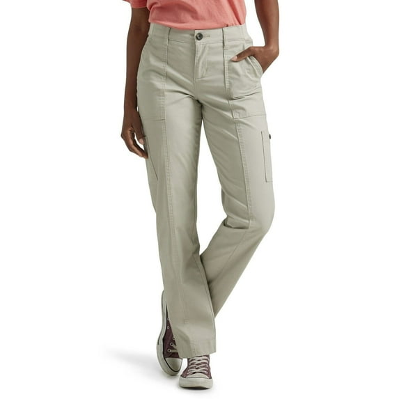 Lee Women's Petite Ultra Lux Comfort Flex-to-Go Utility Pant Salina Stone New