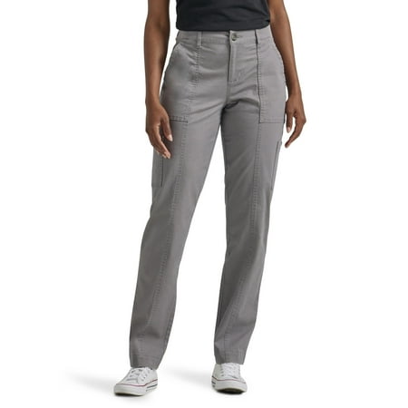 Lee Women's Petite Ultra Lux Comfort with Flex-to-Go Utility Pant, HD Gray