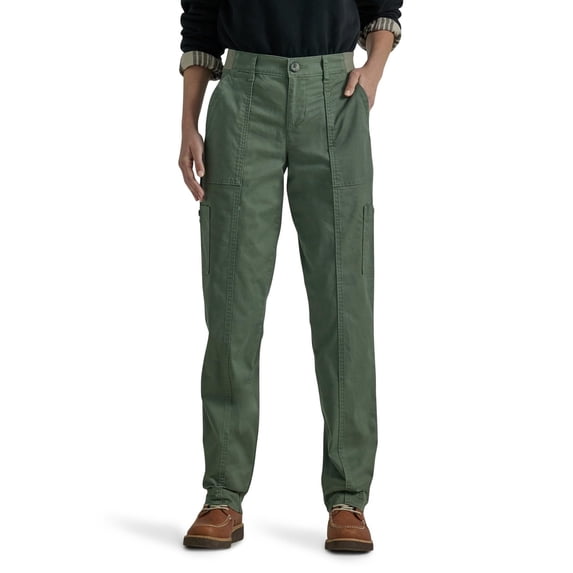 Lee Women's Petite Ultra Lux Comfort with Flex-to-Go Utility Pant, Olive Grove