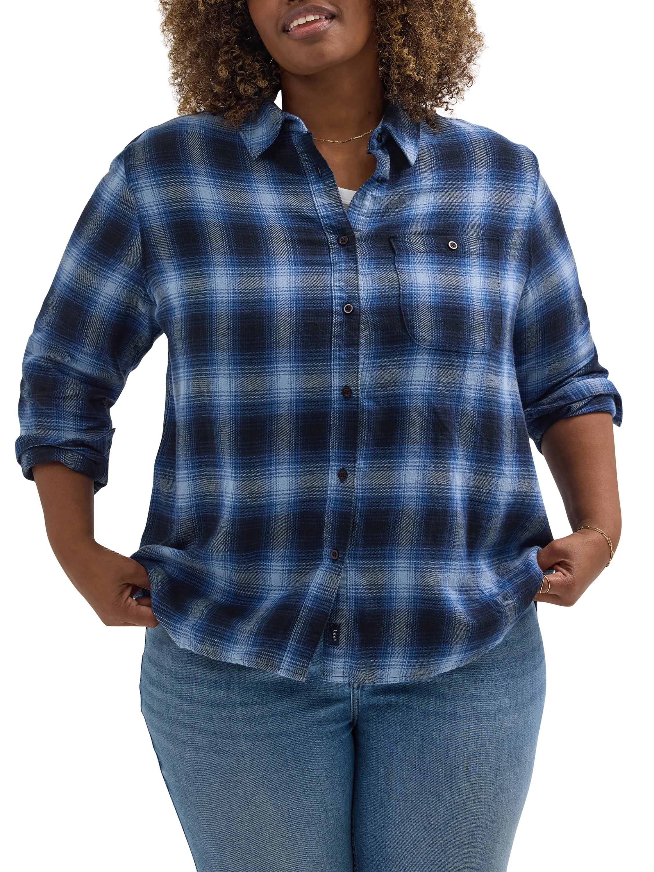Lee Women's Plus All Purpose Classic Longsleeve Button Up Shirt