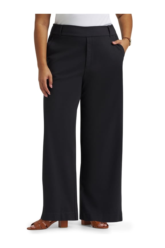 ® Women's Plus Regular Fit Wide Leg Knit Pants, Sizes 0X-4X