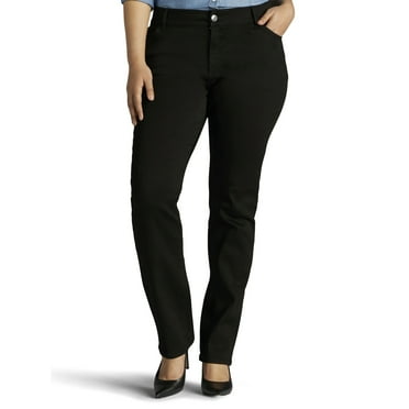 Lee Women's Plus Flex Motion Straight Leg Jean, Available in Regular, Long, Short Inseams