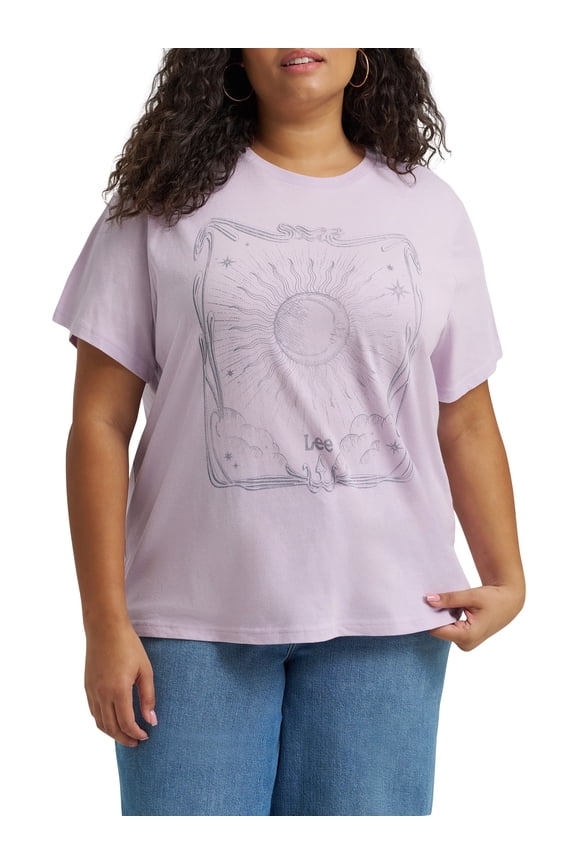 ® Women's Plus Short Sleeve Graphic Logo Lifestyle Tee, Sizes 0X-4X