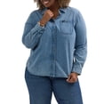 thumbnail image 1 of Lee Women’s Plus Heritage All Purpose Button Down Denim Shirt, 1 of 6