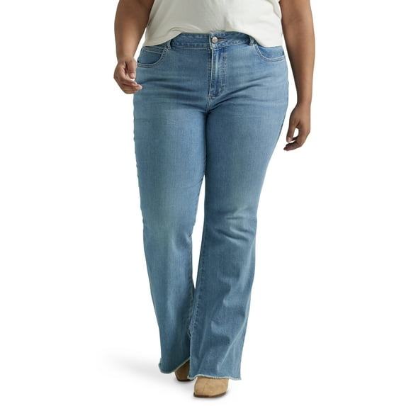 Lee® Women's Plus Heritage High Rise Flare Jean with Raw Hem