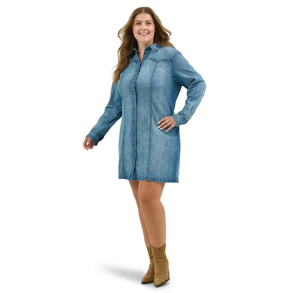 Lee Women's and Women's Plus Heritage Western Denim Dress, Sizes XS-4X