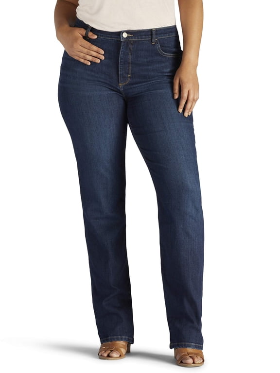Women's Plus Instantly Slims Relaxed Fit Straight Leg Jean, Available in Regular, Long, Short Inseams