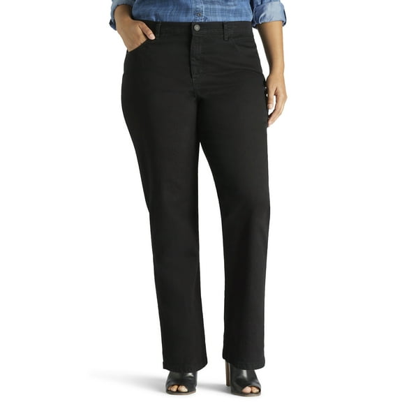 Lee Women's Plus Instantly Slims Relaxed Fit Straight Leg Jean, Available in Regular, Long, Short Inseams