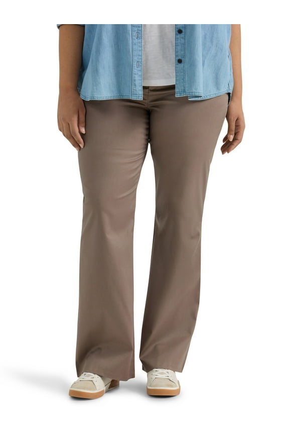 ® Women's Plus Mid Rise Wrinkle Free Bootcut Pant