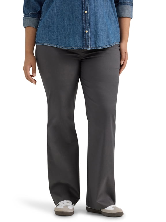 ® Women's Plus Mid Rise Wrinkle Free Bootcut Pant