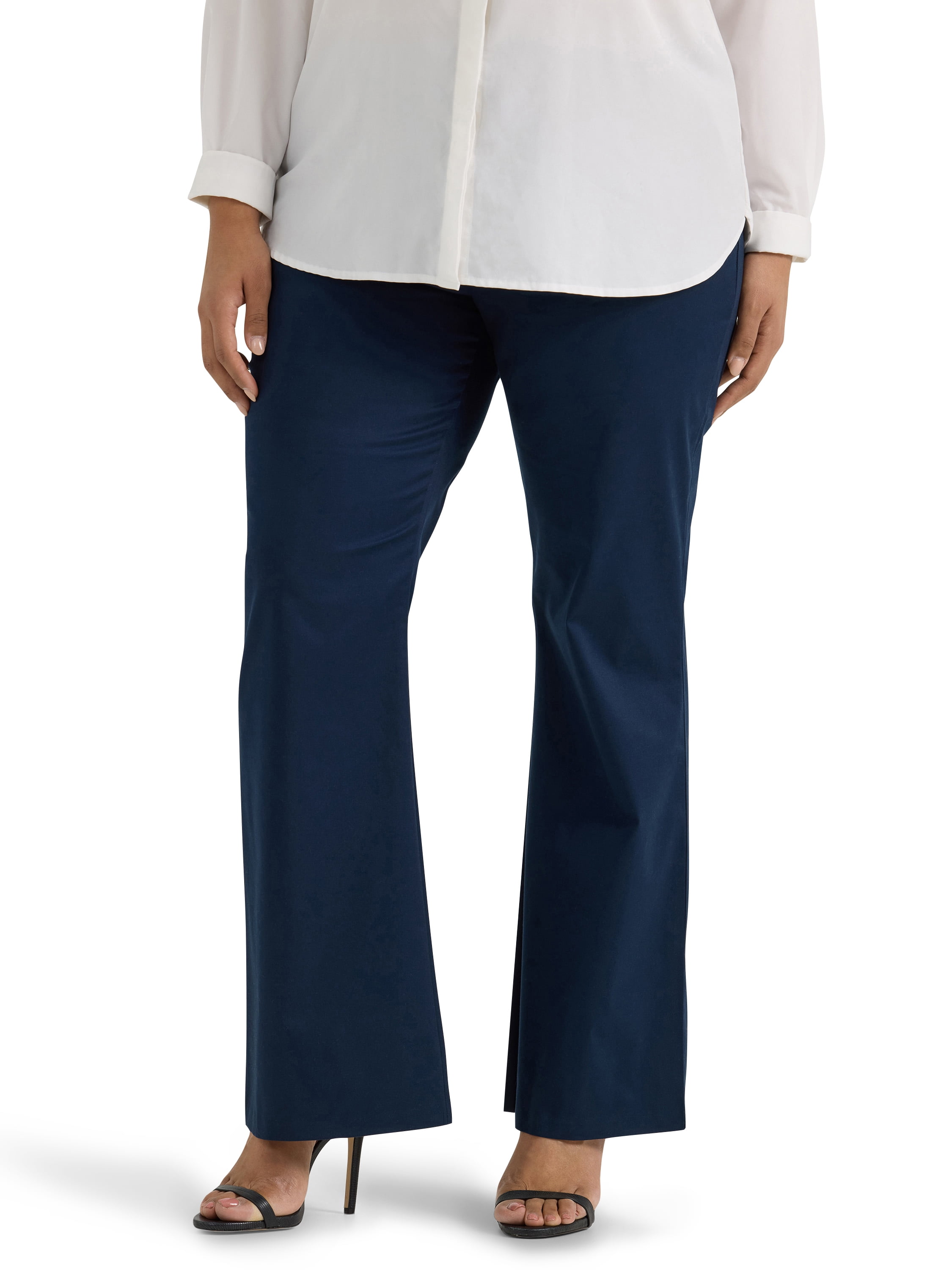 Wrinkle Free Lee Pants Womens Plus Straight Leg Pants Women Lee