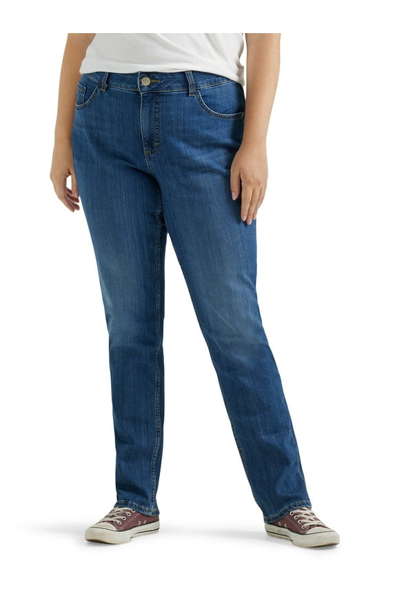 Women's Plus Midrise Relaxed Fit Straight Leg Jean