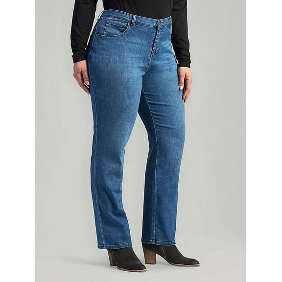 Lee Women's Plus Midrise Relaxed Fit Straight Leg Jean