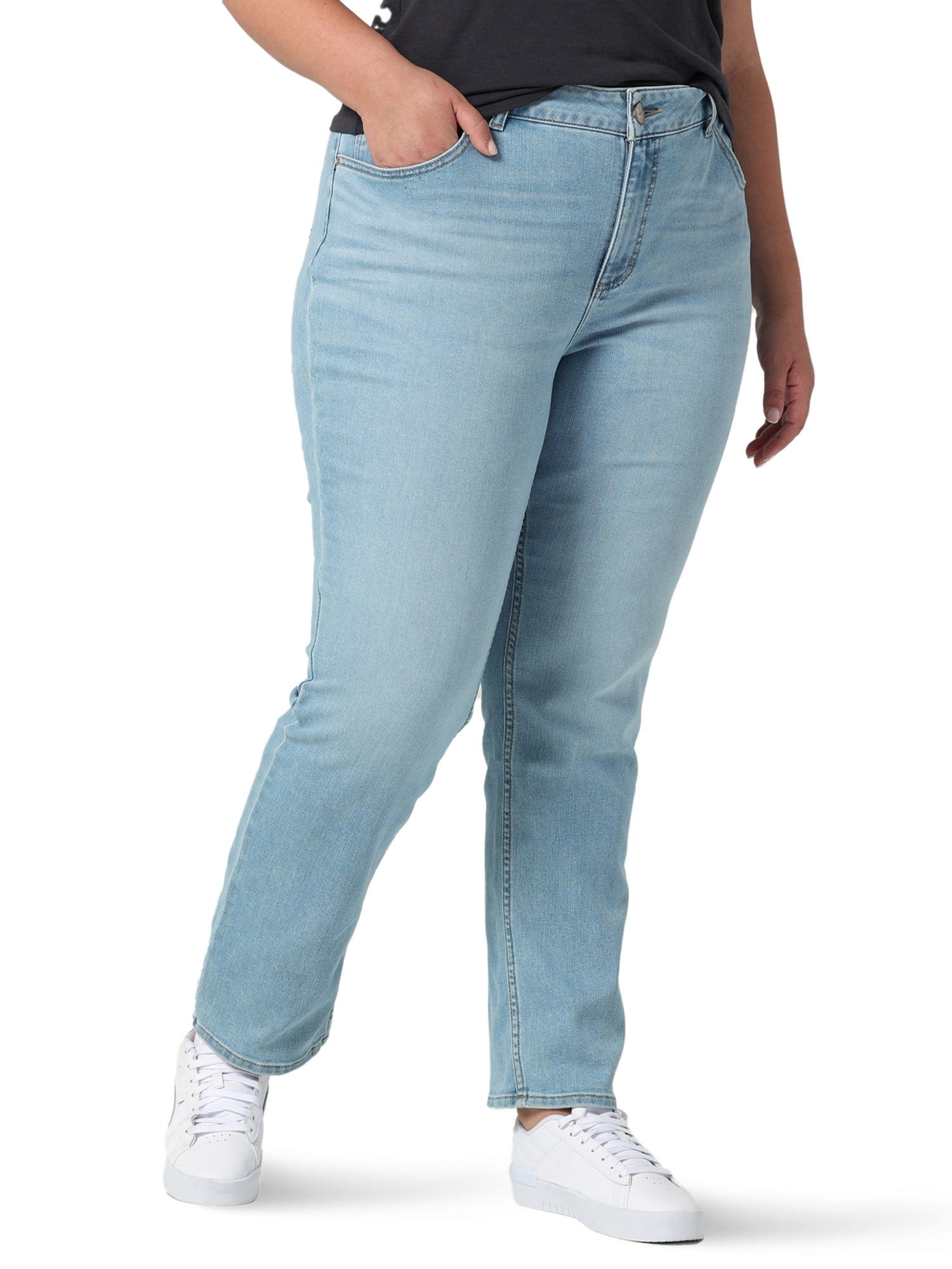 Lee Women's Plus Midrise Relaxed Fit Straight Leg Jean