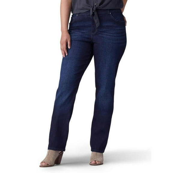 Lee Women's Plus Midrise Relaxed Fit Straight Leg Jean