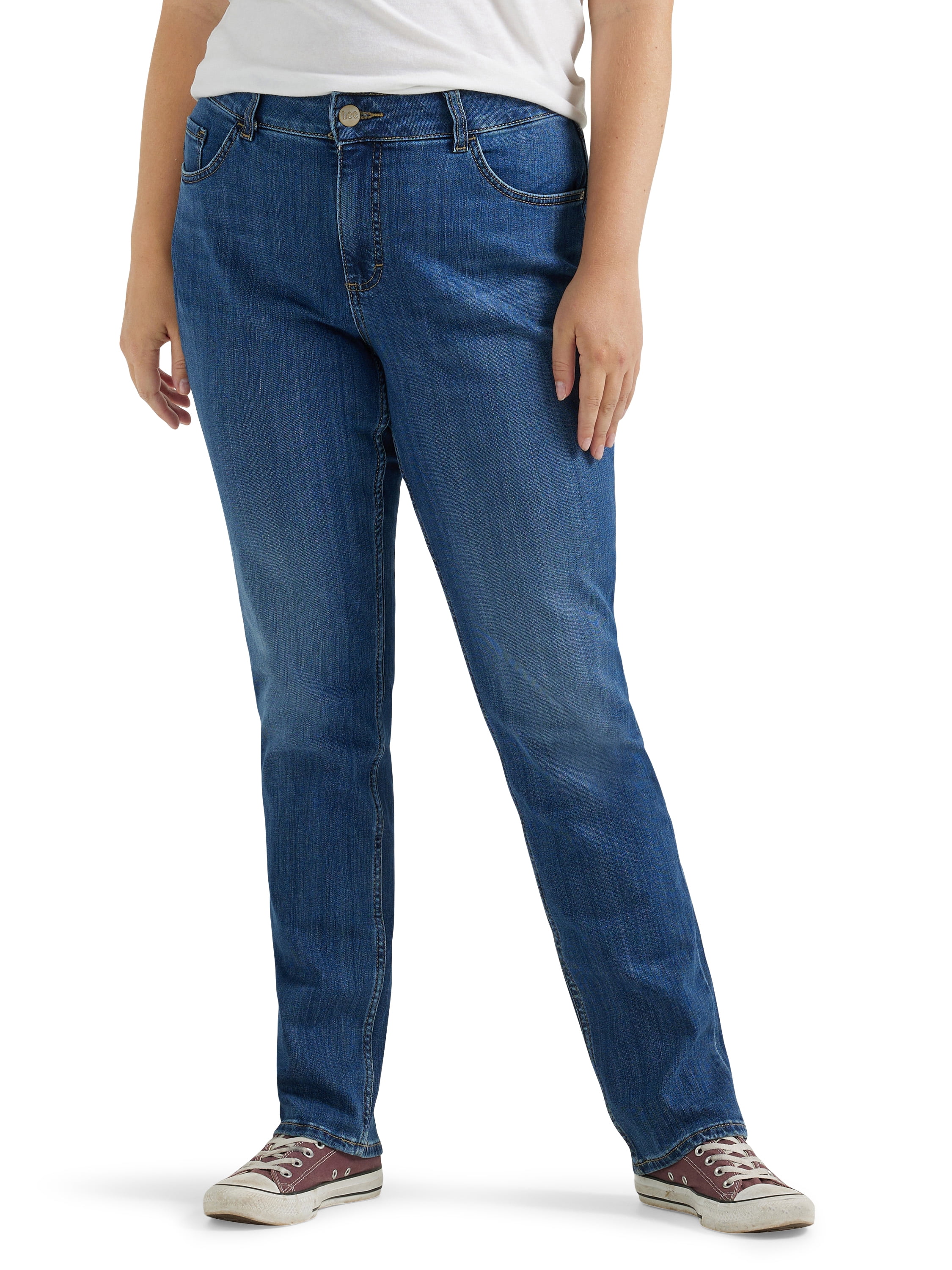 Lee Women's Plus Midrise Relaxed Fit Straight Leg Jean