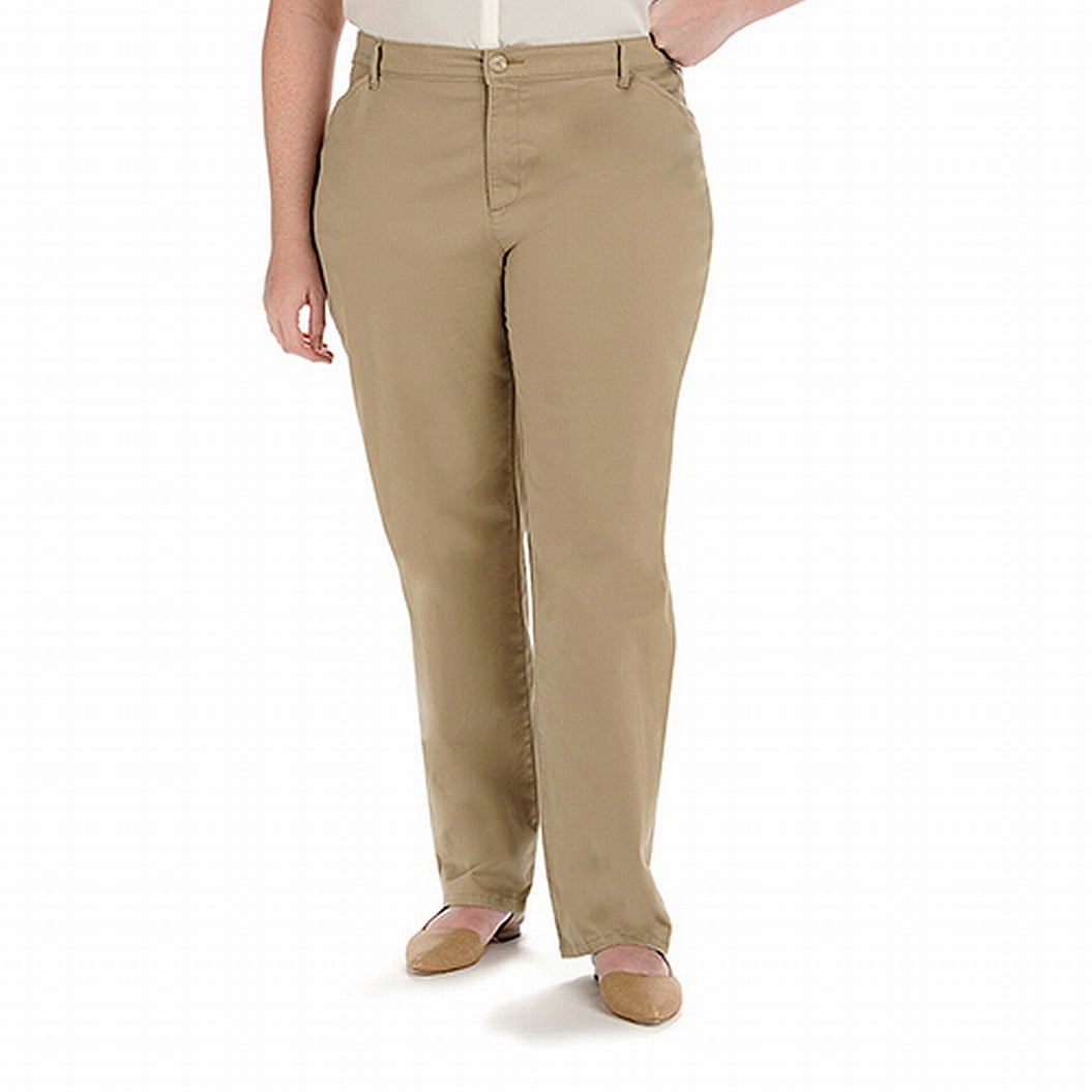 LEE Women's Relaxed Fit All Day Straight Leg Pant, Flax, 16