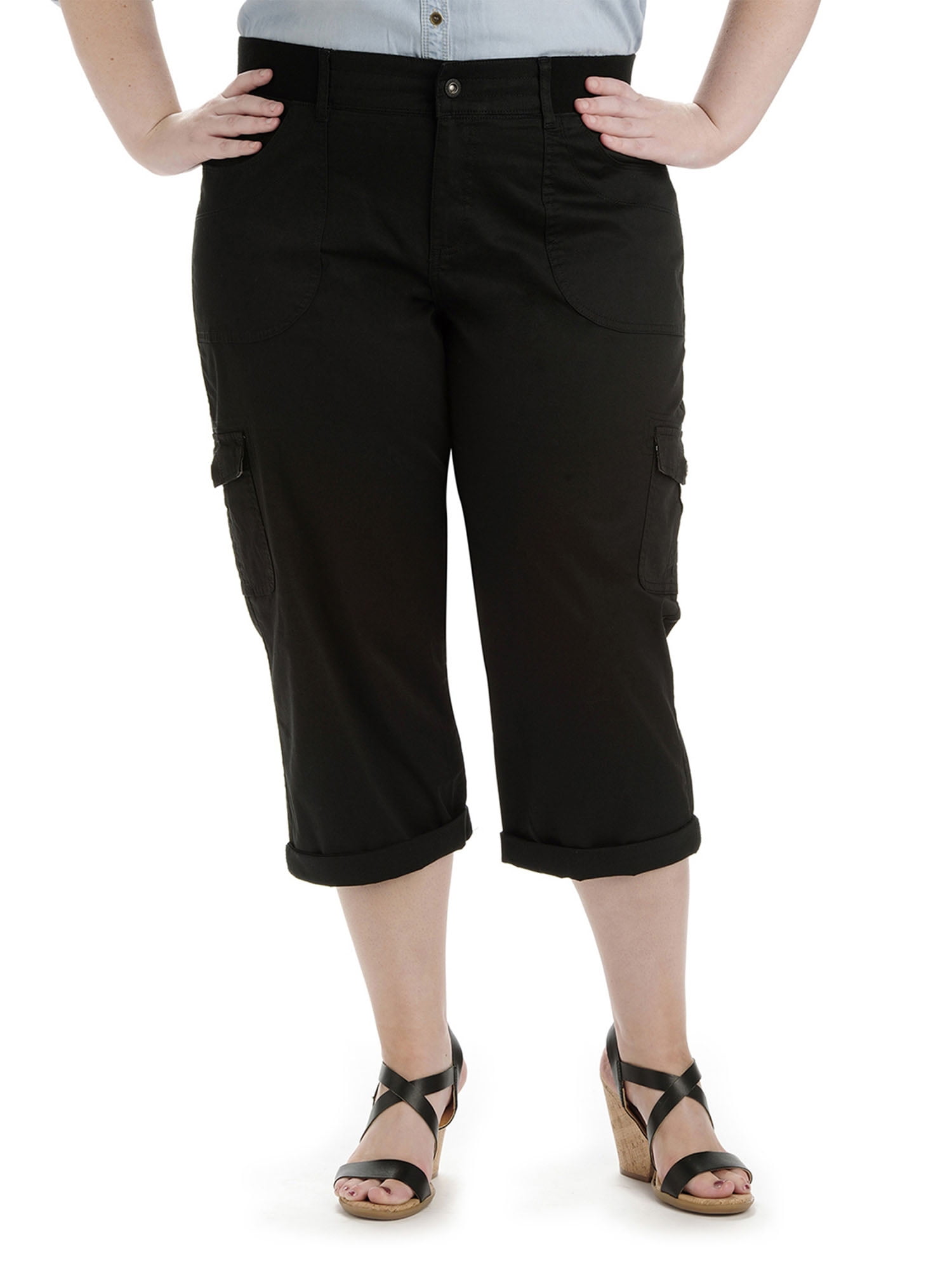 Lee Women s Plus Size Austin Knit Relaxed Cargo Capri