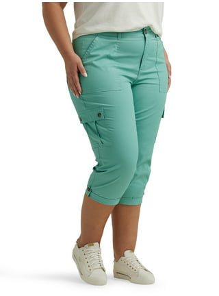 Weintee Women's Plus Size Knit Capri Pants with Pockets 2X