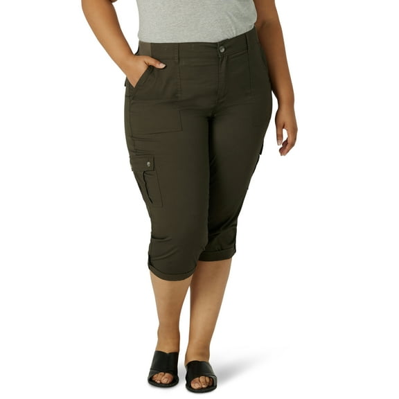 Lee Women's Plus Size Flex-to-Go Cargo Capri