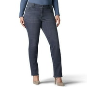 Lee Women's Plus Size Flexible Motion Elastic Waistband Straight Leg Jean