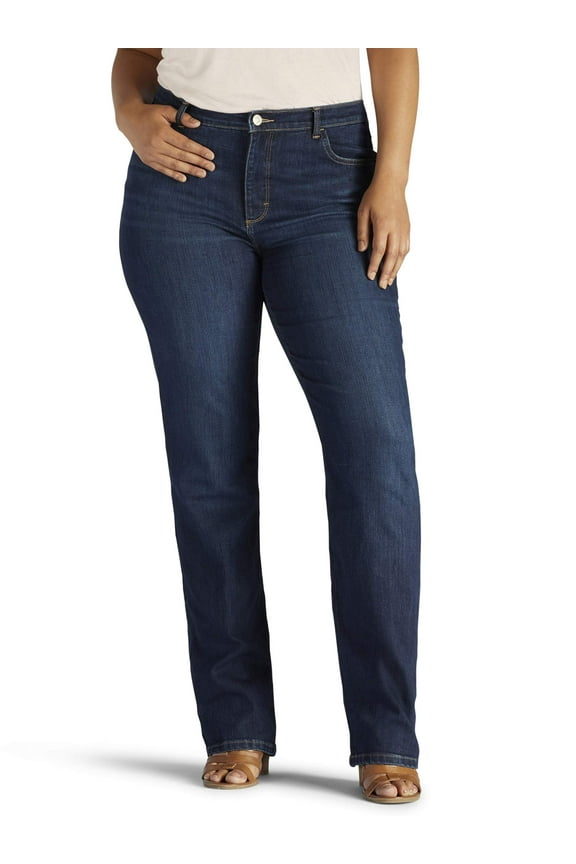 Women's Plus Instantly Slims Relaxed Fit Straight Leg Jean, Available in Regular, Long, Short Inseams