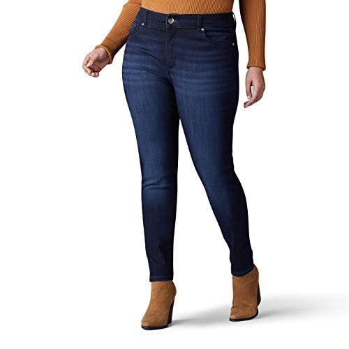 Lee Women's Plus Size Sculpting Slim Fit Skinny Leg Jean, Nightingale, 24 Medium
