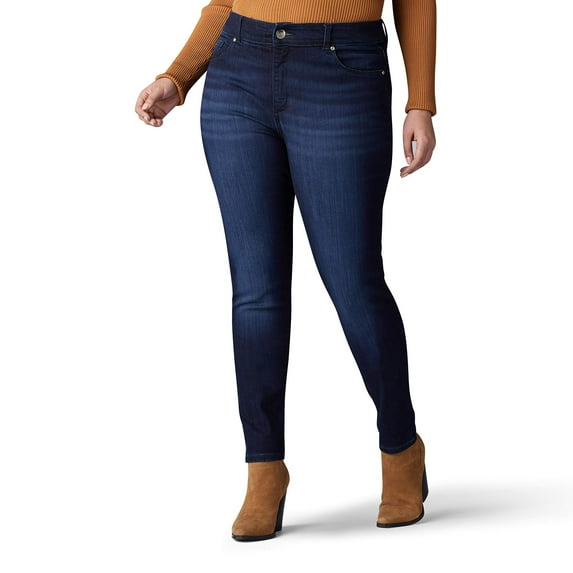 Lee Women's Plus Size Sculpting Slim Fit Skinny Leg Jean, Nightingale, 26 Long