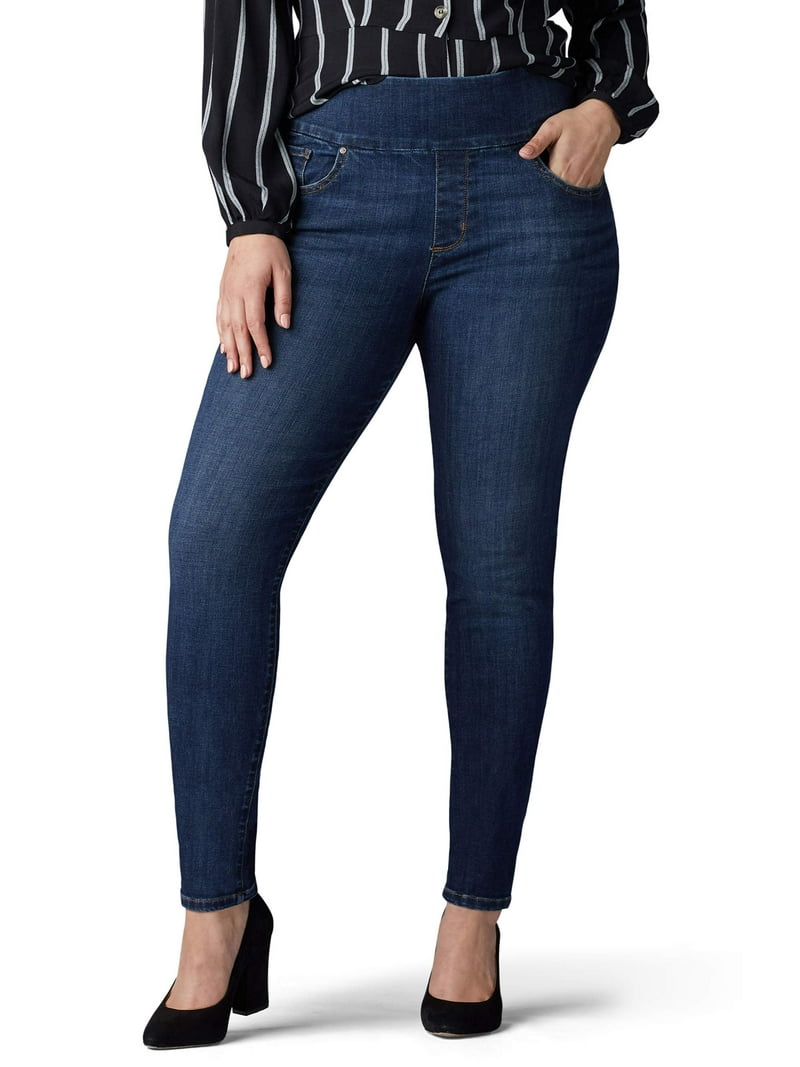 Lee Women's Plus Size Sculpting Slim Fit Skinny Pull On Jean