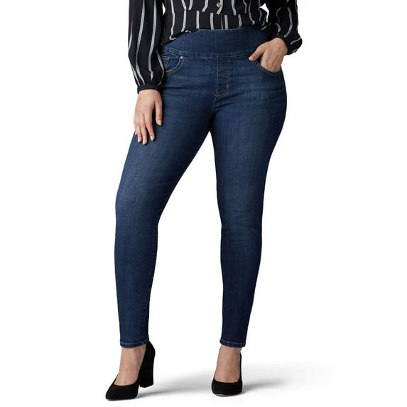 Lee Women's Plus Size Sculpting Slim Fit Skinny Pull On Jean