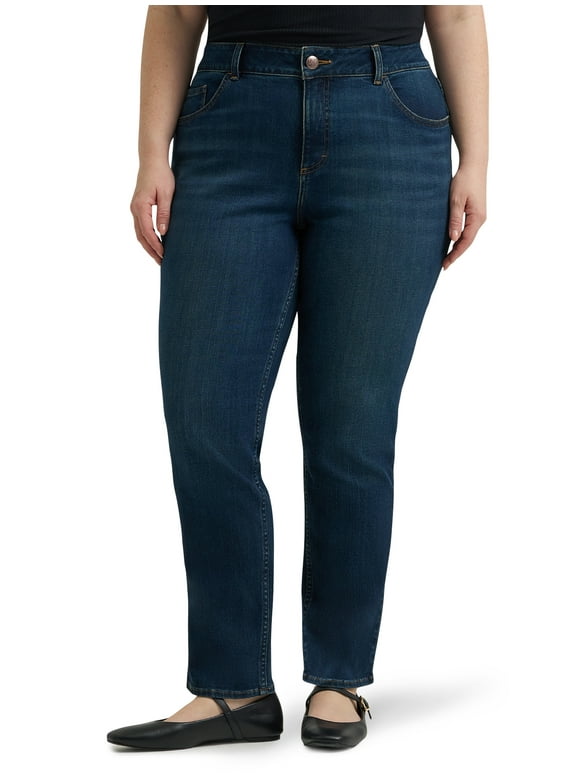 Women's Plus Midrise Relaxed Fit Straight Leg Jean, Sizes 16-26