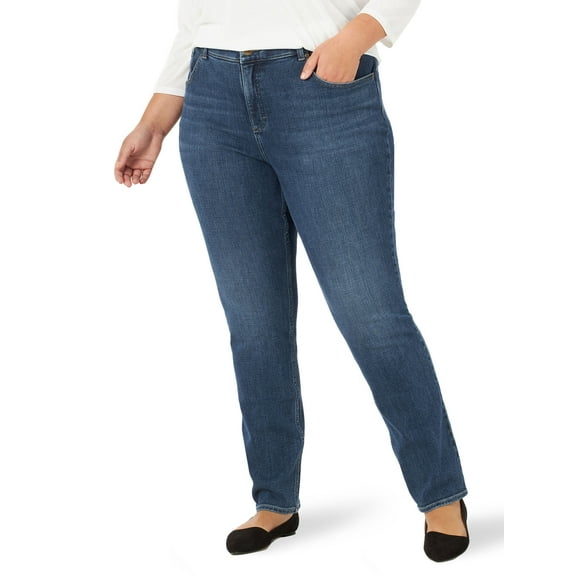 Lee Women's Plus Size Ultra Lux Long Straight Jean