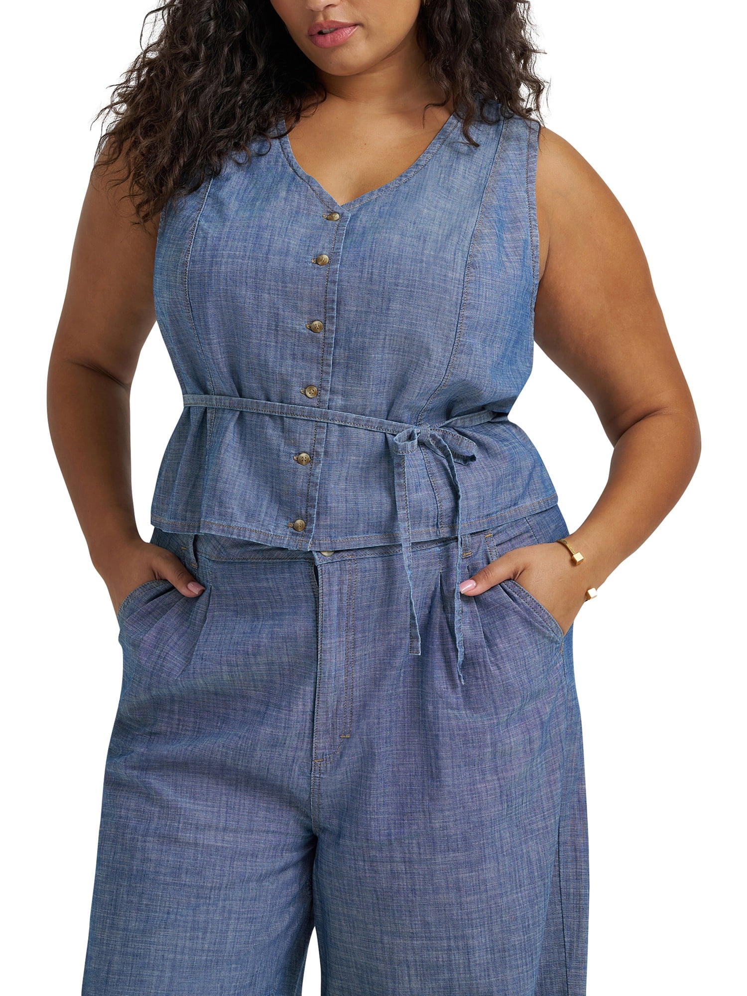 Lee® Women's Plus Heritage Sleeveless Tie Vest, Sizes 0X-4X