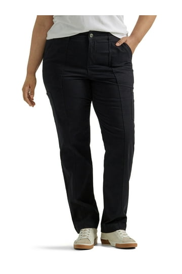 lee women's black dress pants Lee Womens Relaxed Fit Straight Leg Pants Beige 2, Women's