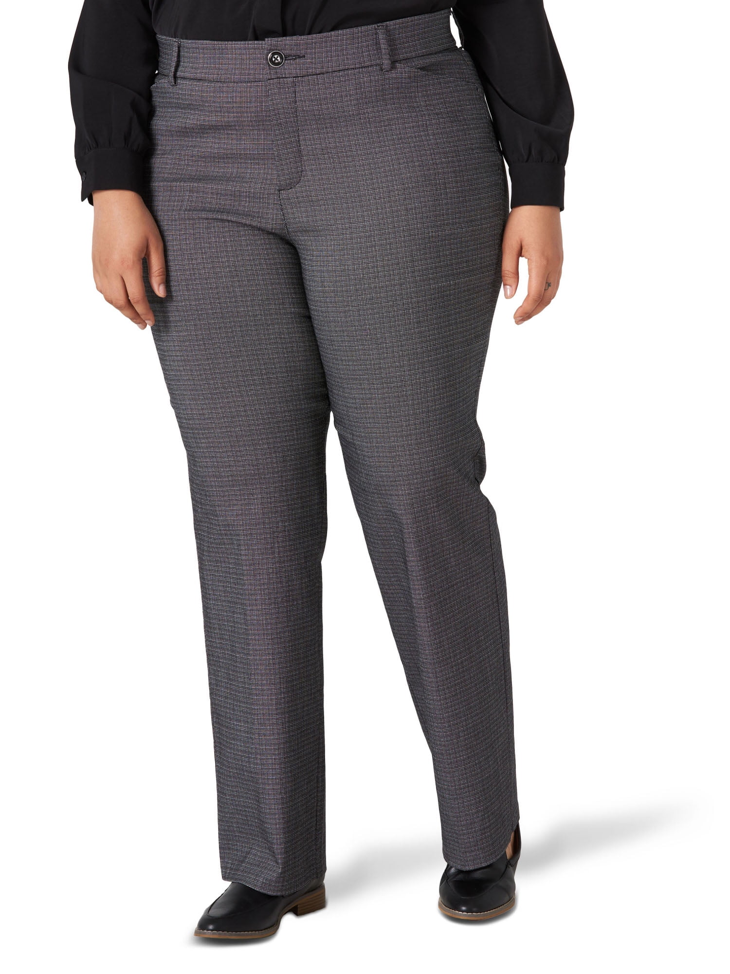 Lee Women's Plus Wrinkle Free Relaxed Fit Straight Leg Pant, Sizes 14-30