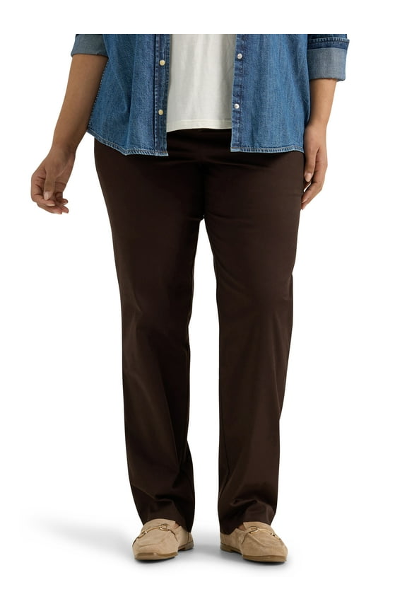 Women's Plus Wrinkle Free Relaxed Fit Straight Leg Pant, Sizes 14-30