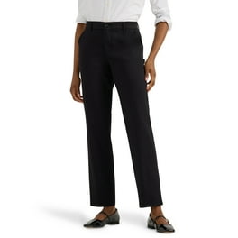 Womens Relaxed Fit Straight Leg Pant All Day Pant Petite in Black Walmart