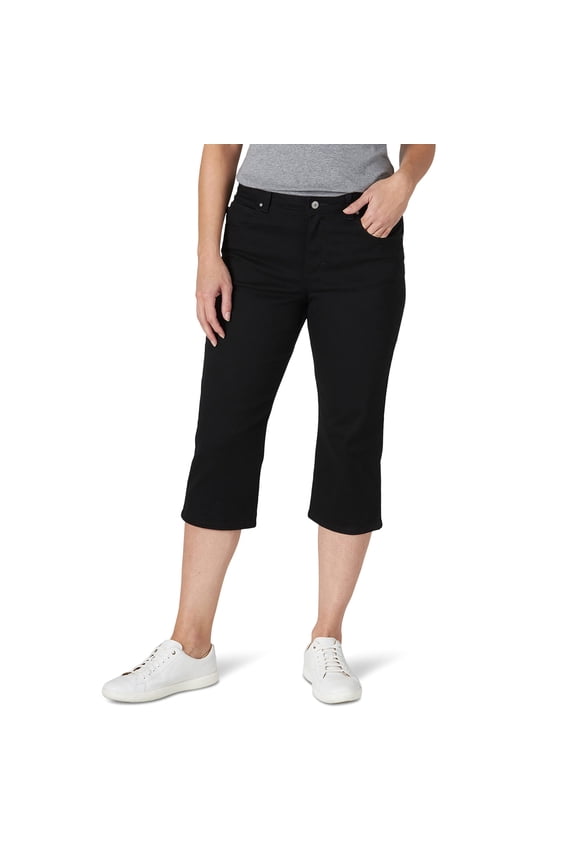 Women's Relaxed Fit Capri Jean Black 14