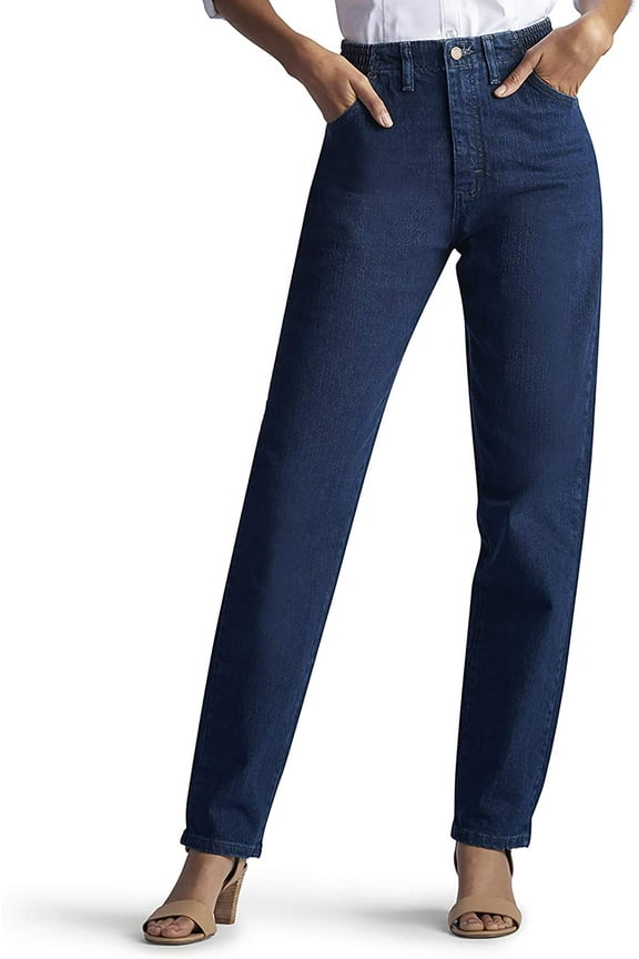 Women's Relaxed-fit Side Elastic Tapered-leg Jean 18 Dark Indigo