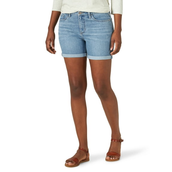 Lee Women's Sculpting High Rise Slim Fit 6" Pull-On Cuffed Shorts